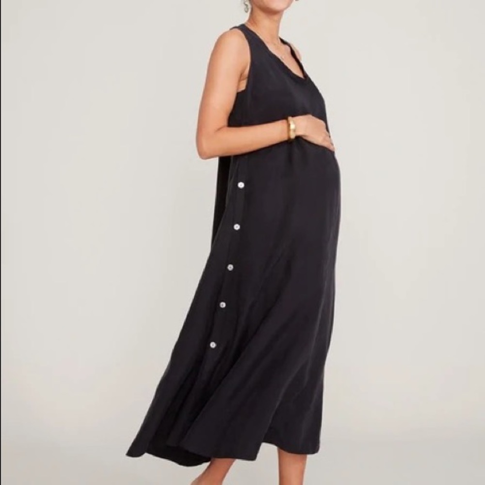 Hatch Maternity Black Linnea Dress 0